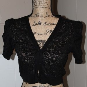 Black lace shrug sweater